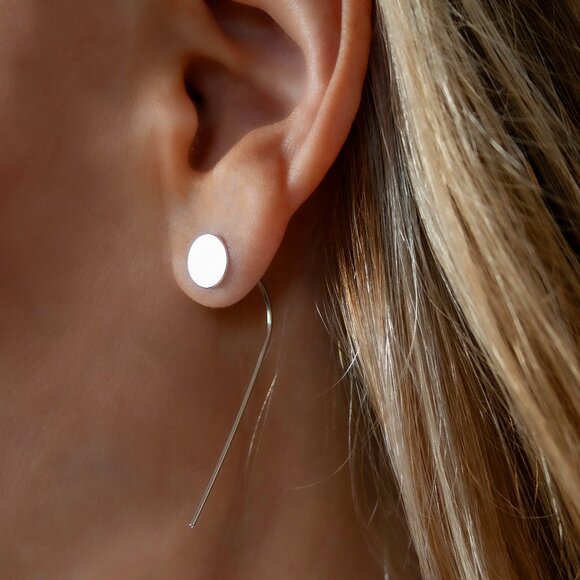 Nail Head Stud Earrings, Real Sterling Silver Stamped 925, Minimalist Earrings - Picture 1 of 10